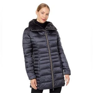 Save the Duck Faux Fur Collar Caroline Iridescent Puffer Jacket Size 4